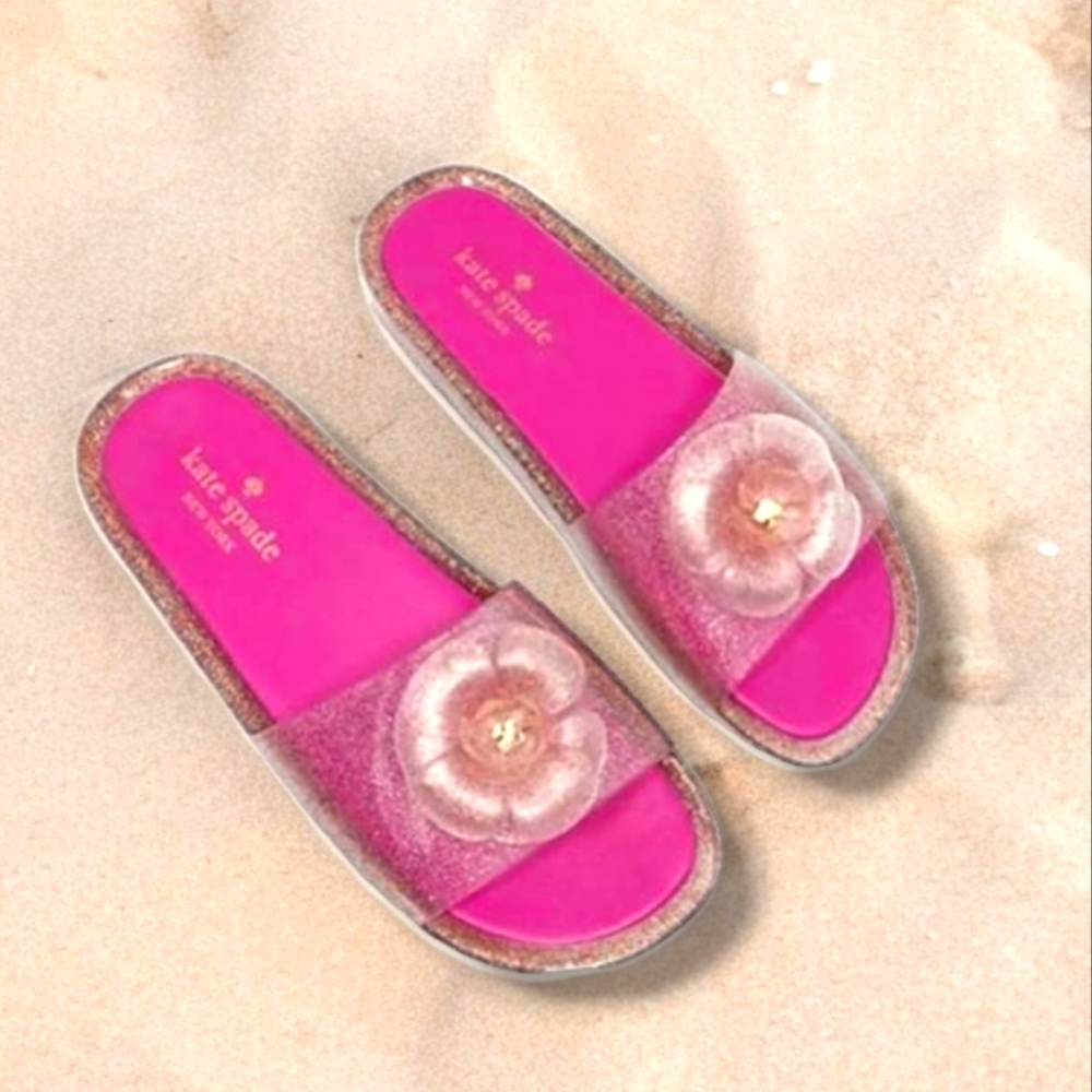 kate spade Splash Floral Jelly Slipper Sandals 9